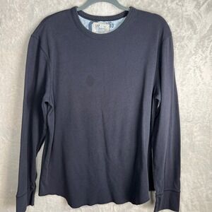 Y2K GAP Waffle Knit Long Sleeve Thermal Shirt‎ Men XL Blue Grunge Faded *read